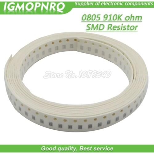 300pcs 0805 SMD Resistor 910K ohm Chip Resistor 1/8W 910K ohms 0805-910K