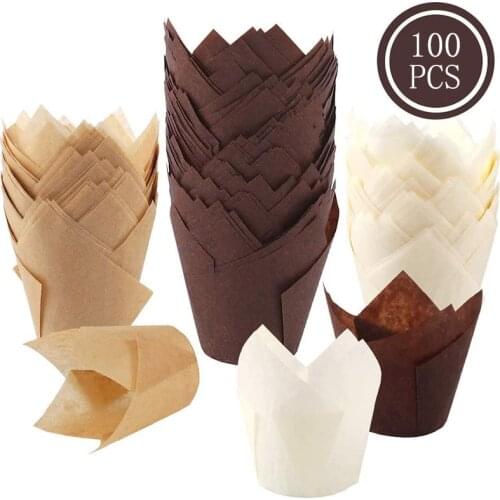 50/100150 Pieces Tulip Baking Cup Cake Cups Muffin Baking Liners Holders Rustic Cupcake Wrapper Baking Paper Parchment Paper