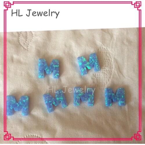 50PCS/Lot OP06 Azure Blue Capital Letter M 10.8*10MM Opal Letter M Wholesale