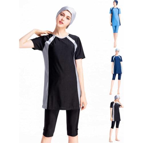 Arabic Islamic Women Swimwear Burkini Muslim Swim Wear Hooded Hijab Modest Swimsuit Swim Surf Wear Sport Plus Size S-4XL