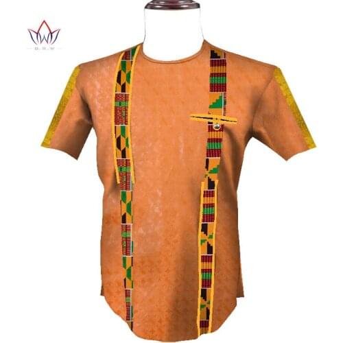 Bintarealwax Summer Plus Size Men shirt African Traditional Jacquard Clothing Dashiki Pachwork Short Shirt for Men WYN1241