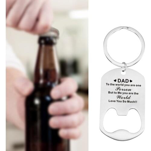 Best Dad Ever Bottle Opener KeyChain Fathers Day Gifts Stainless Steel Beer Opener Key Ring For Wedding Bar Party Tool