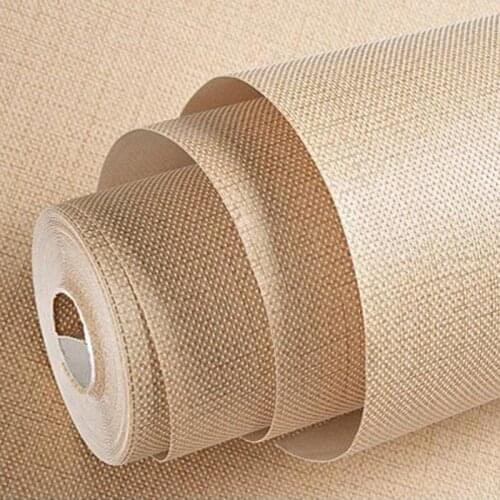 Beibehang papel de parede Faux Grasscloth Modern Simple texture Wall Paper Bedroom Office Wallpaper Roll Beige home decoration