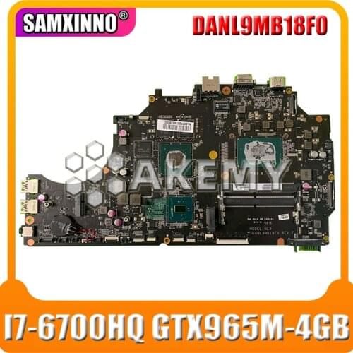 DANL9MB18F0 Laptop motherboard for ThundeRobot 911M original mainboard I7-6700HQ GTX965M-4GB