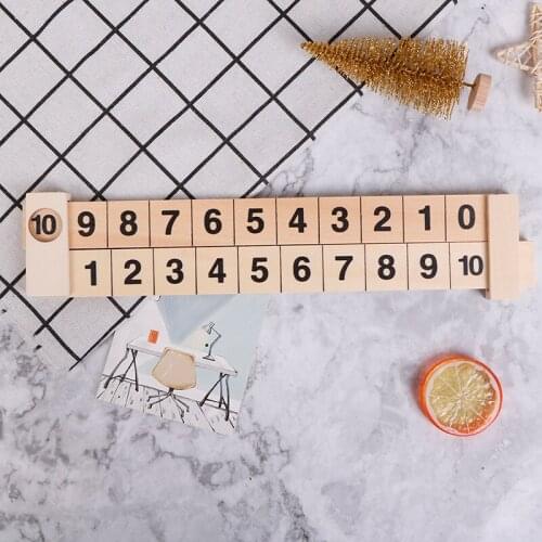 Wooden Math Arithmetic Addition Subtract Learning Ruler Kids Education Toy Gift Scientific Rail Design Ruler