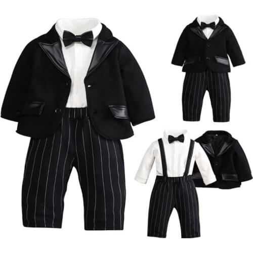 Baby Boy Winter Clothes Set/Thickened Warm 3-piece Boy Suit /Baby Boy Birthday Party Suit3289