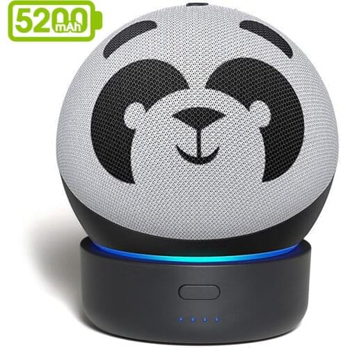 GGMM D4 Portable Battery Base For All-New Echo Dot 4th Gen Power Bank Holder Mount 5200mAh For Amazon Alexa Smart Speaker Play 6