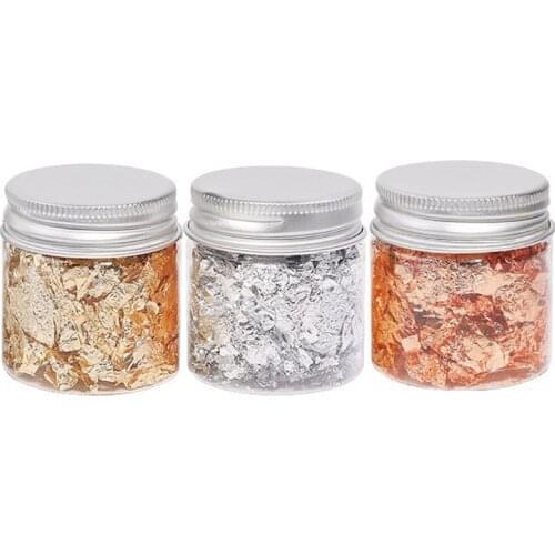 Foil Flakes for Resin, Grams Gold Foil Flakes Imitation Metallic Leaf for Nails, Painting, Crafts, Slime and Resin Jewelry
