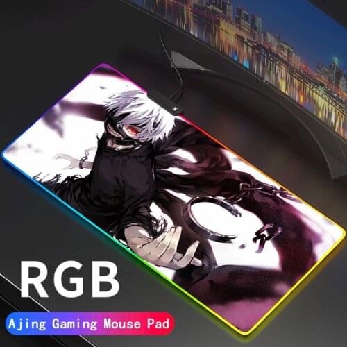 Tokyo Ghoul Anime Gaming Computer Mousepad RGB Large Gamer XXL Mouse Carpet Big Pad PC Desk Play Mat with Backlit