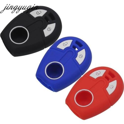 Jingyuqin Silicone Key Case Fob Fit For Fiat Positron EX300 Brazil 2 Button Remote Car Key Cover Holder Protector
