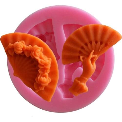 Chinese Fan Silicone Mold Chocolate Mould Fondant Cake Decorating Pastry Tool Kitchen Accessories Bakeware