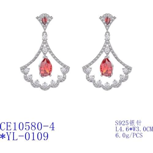 Classic Cubic Zircon Sector Earrings for Wedding, Crystals Dangle Earring for Bride, Women Girl Gift CE10580