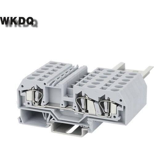10pcs 282-681 Wire Conductor Din Rail Terminal Blocks 1 in 2 out Spring Cage Electrical Connection Connector 41A