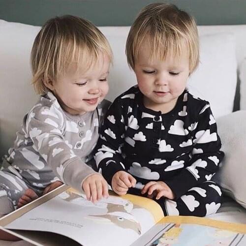 0-18 months Newborns Romper Infant Baby Boys Girls Toddler Jumpsuits Cloud Printed Full Sleeve Pure Cotton Baby indoor Playsuit