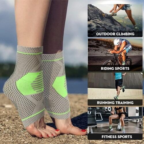 1 Pair Ankle Brace Compression Support Sleeve Elastic Breathable For Injury Recovery Joint Pain Basketball Foot Sports Socks