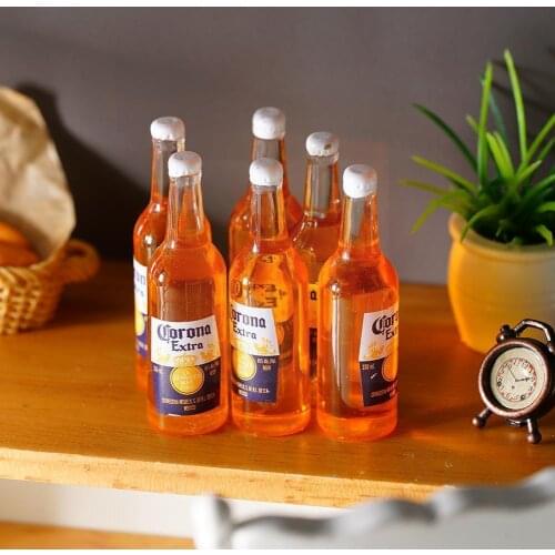 6pcs Mini Wine Bottle 1/12 Dollhouse Miniature Resin Simulation Bottle Kids Model Bottle Toys Wine T0V4