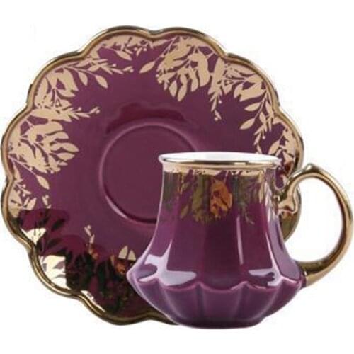 12 Piece Porcelain Coffee Cup Set Purple Luxury Cup Set Luxury Coffee Cup Set Design Coffee cups special items