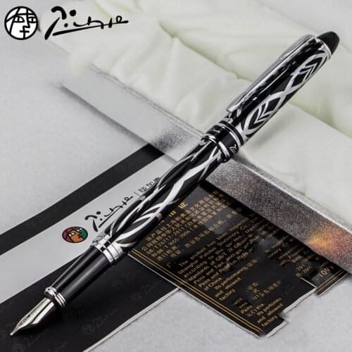 Pimio PS-901 Fountain Pen 0.5MM Rotating ink Metal Writing Pens For Men Women Fountain Pen With Gift Box Stationery Pen Supplies