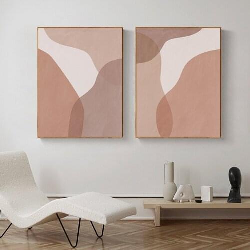 Simple Nordic abstract geometry Morandi color art poster living room mural canvas decorative picture print hanging picture