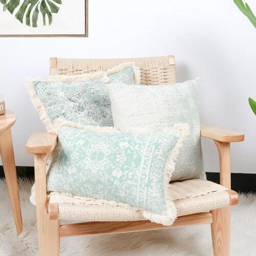 Throw Cushion Cover Office Sofa Home Pillowcover Jacquard Cushion Cover Print Cushion Cover With Tassel Outdoor Pillowcase 40842