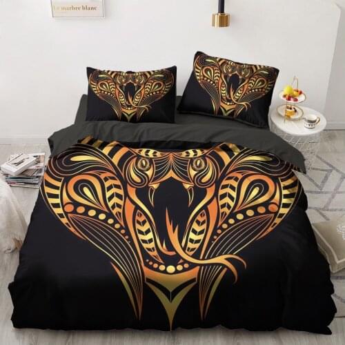Gold Spider Animal Bedding Sets 3D Duvet Quilt Cover Set Comforter Pillowcases King Queen Double Size Design Printed Bed Linen