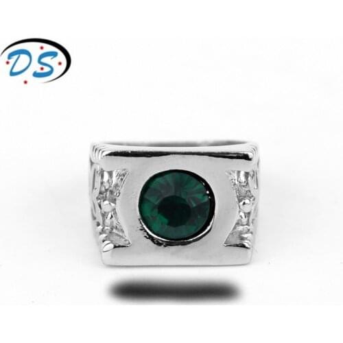 Casual Jewelry Green Lantern Ring For Men And Women Accessories Crystal Rings