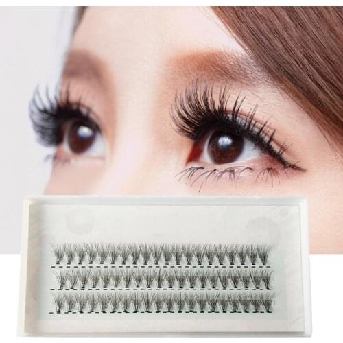 60Pcs 10 Root 0.1mm Natural Thickness False Eyelashes Natural Grafting Fiber Long Realistic Eyelash Extensions Eyelash Tools