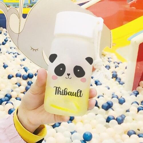 Panda Personal Customization Glass Water Bottle 110z Environmentally Children Birthday School drinking Water Bottle with Name