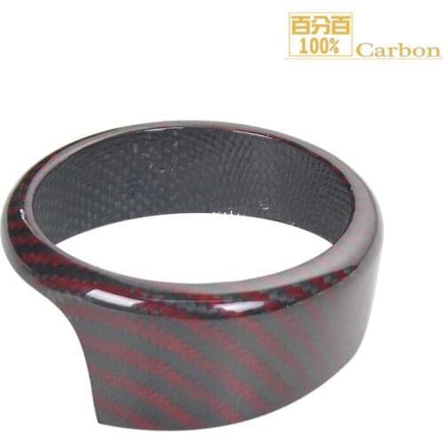 Dry Carbon Fiber Red&Black Car Front Grille Grill Logo Cover Frame Trim Fit For Alfa Romeo Giulia 2017 2018