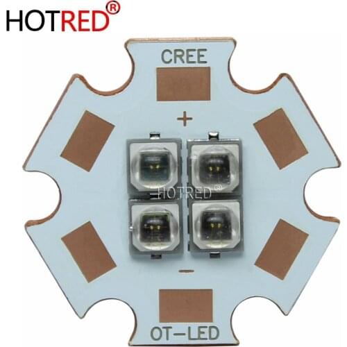 10W-12W EverLight 3535 4Chips 4-LEDs 3V6V12V Infrared IR 850nm 940nm 730nm High Power LED Emitter Diode with 20mm Copper PCB