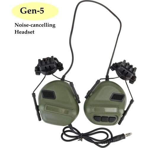 Tactical Headsets with Fast Helmet Rail Adapter Military Airsoft CS Shooting Headset Army Communication Accessories