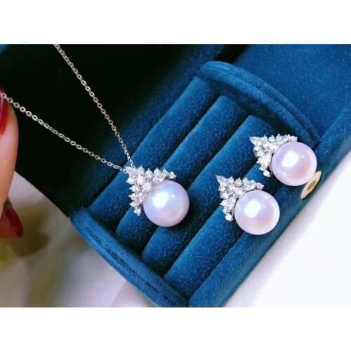 Gorgeous 925 Sterling Silver Pendant Earrings Mountings Findings Base Jewelry Set Mounts Settings Parts for Pearls Beads Crystal