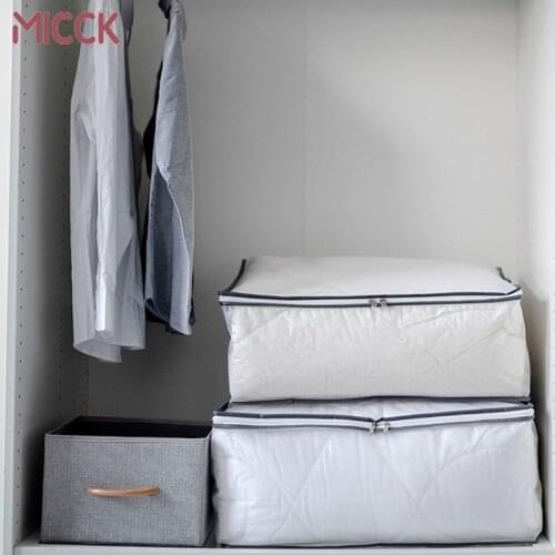 MICCK 3PCS Waterproof Storage Bag Quilt Clothing Blanket Storage Box Dustproof Clothes Organizer Household Package Containers