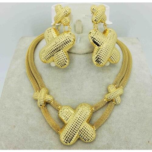 High quality Italian gold colored jewelry for womens African bead jewelry jewelry fashion necklace earrings bracelet jewelry