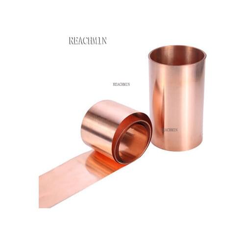 1PC 99.9% Pure Copper Cu Metal Sheet Foil Plate 0.5/0.8/1X10/20/30/40/50X1000 Thickness