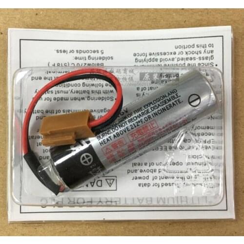 10PCS/lot Free Shipping New ER6V 3.6V 2000mAh PLC Battery With Brown Plug