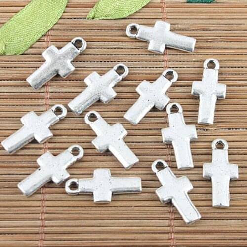 40pcs Tibetan silver cross charms H0858