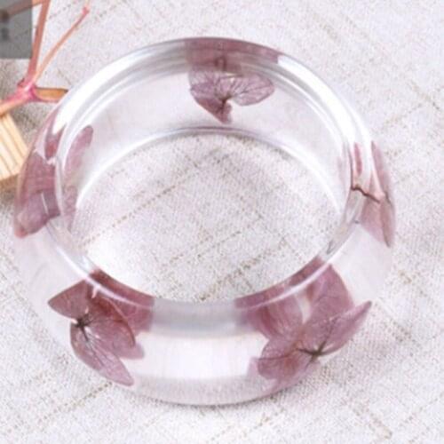 60 Pcs/Set Natural Pink Purple Hydrangea DIY Dried Flowers UV Expoxy Resin Mold Filling Flower Nail Art Pressed Flower Makeup F