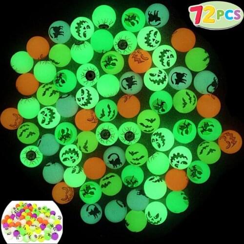 72Halloween Theme Glow in The Dark Bouncing Balls Halloween Bouncy Party Favors F3ME