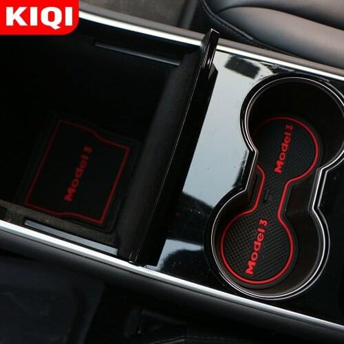 14Pcs/Set for Tesla Model 3 2016-2020 Accessories Car Gate Slot Pad Door Groove Mat Center Console Cup Holder