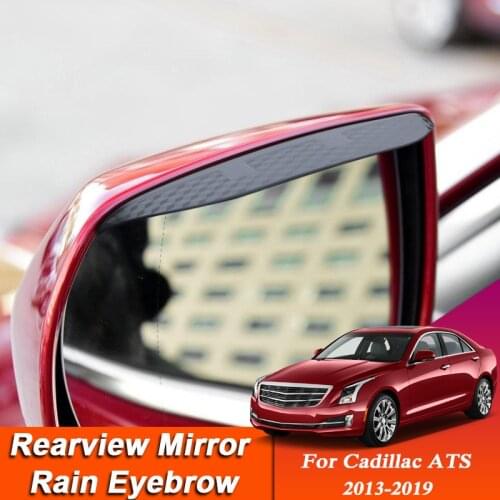 Car-styling For Cadillac ATS 2013-2019 Carbon Fiber Rearview Mirror Eyebrow Rain Shield Anti-rain Cover External Auto Sticker
