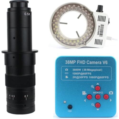 Full HD 1080P 60FPS 2K 3800W 38MP HDMI USB Industrial Electronic Digital Video Microscope Camera Magnifier For Phone PCB Repair