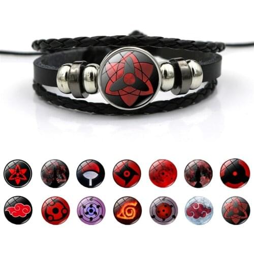 Drama Japan Bracelets Ninja Anime Woven Black Bracelet Family Red Cloud Cartoon Cosplay New Jewelry