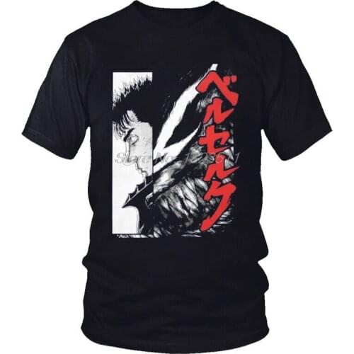 Anime Mens Manga Aku Berserk T-Shirt Streetwear Guts Griffith Tshirt Short Sleeve Cool T Shirt Streetwear Cotton Tee Tops