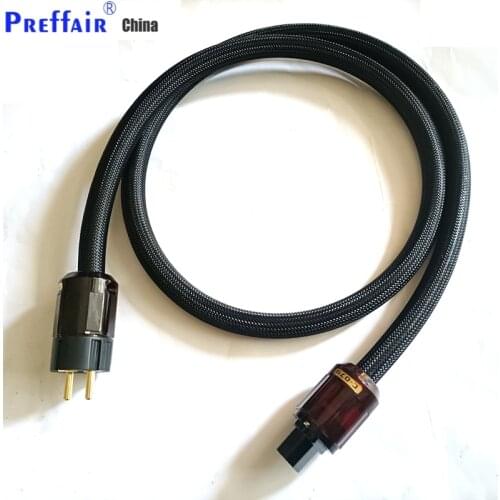 New Audio Hi-End Hifi amplifier OFC Pure Copper Schuko Euro EU+IEC AC Female Male Gold Plated Power Plug Power Cable Cord Wire