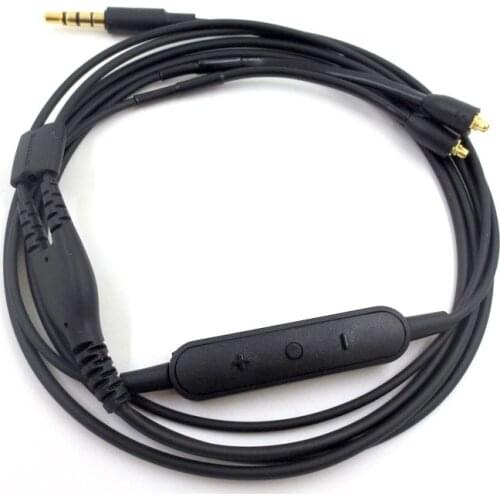 Gold Plated Interface MMCX Cable for Shure RMCE-UNI SE215 SE535 SE848 Earphone Version with Mic Call Compatible IOS Android