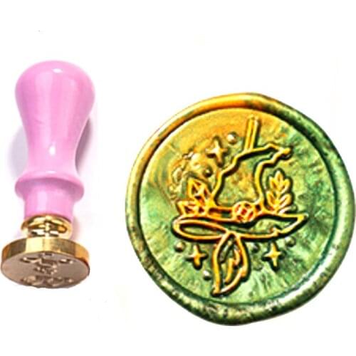 Cap Magic wizard Wax Stamp Exquisite Paint MINI PINK handle,Ancient Seal Retro Stamp,Personalized Stamp Wax Seal High Quality