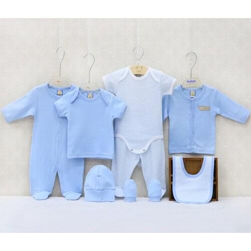 Newborn 100% Cotton Boys and Girls Clothing 8 Pcs/lot gifts Set Summer and Autumn 0-9 months Baby Clothes Sets