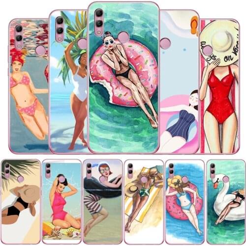 Girl Summer Trave Customer Soft Silicone Phone Case For Huawei Honor 9 10 20 30 lite 20 30 PRO MATE 9 10 20 30 PRO 20 30 lite