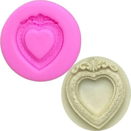M0741 Picture frame Silicone Mold Heart Love Chocolate Mould cake decorating tools